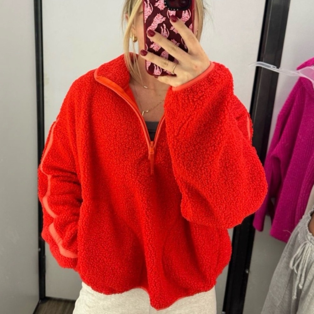 Old Navy Crop Sherpa Quarter Zip